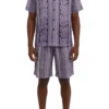 Stacy Adams - Purple Vertical Paisley Short Walking Suit Set