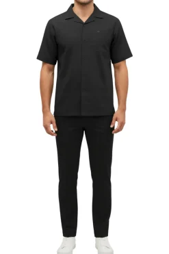 Stacy Adams - Black Linen Walking Suit Set