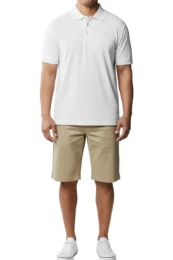 Stacy Adams - Cotton Polo Shirt in White