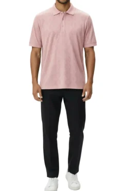 Stacy Adams - Men's Pink Stretch Polo Shirt