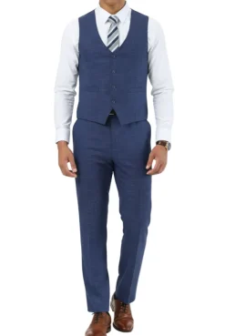 Stacy Adams - 3 Piece Hybrid Fit Notch Lapel Suit in Indigo