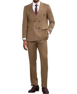 Stacy Adams - 2 Piece Hybrid Fit Pinstripe Double Breasted Suit