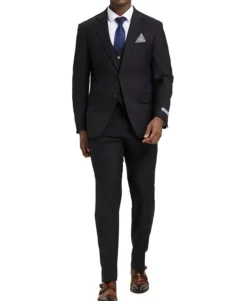 Stacy Adams - 3 Piece Hybrid Fit Suit in Black