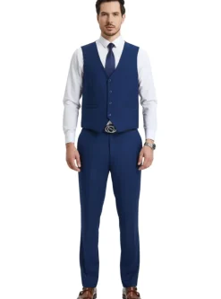 Stacy Adams - 3 Piece Hybrid Fit Suit in Indigo