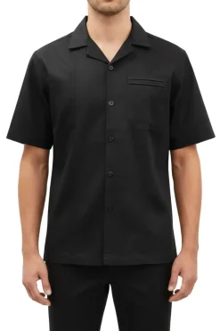Stacy Adams - Pleated Pintuck Black Linen Walking Suit Set