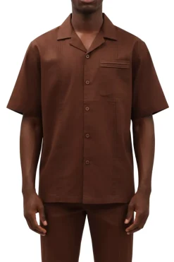 Stacy Adams - Pleated Pintuck Brown Linen Walking Suit Set