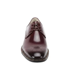 Toby Collection - Burgundy Medallion Toe Lace-Up Dress Shoes