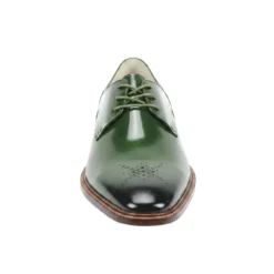 Toby Collection - Green Medallion Toe Lace-Up Dress Shoes