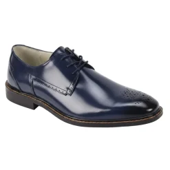 Toby Collection - Blue Medallion Toe Lace-Up Dress Shoes
