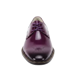 Toby Collection - Purple Medallion Toe Lace-Up Dress Shoes