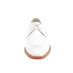 Toby Collection - White Medallion Toe Lace-Up Dress Shoes