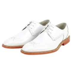 Toby Collection - White Medallion Toe Lace-Up Dress Shoes
