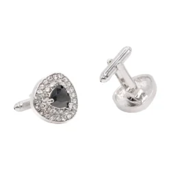 Triangular Black Crystal Diamond Cufflinks