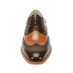 Troy Collection - Leather Wingtip Lace-up Dress Shoes - Brown/Tan