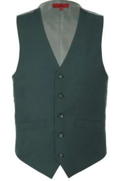 Vanderbilt Collection - Classic Dress Vest 5 Buttons Regular Fit In Green