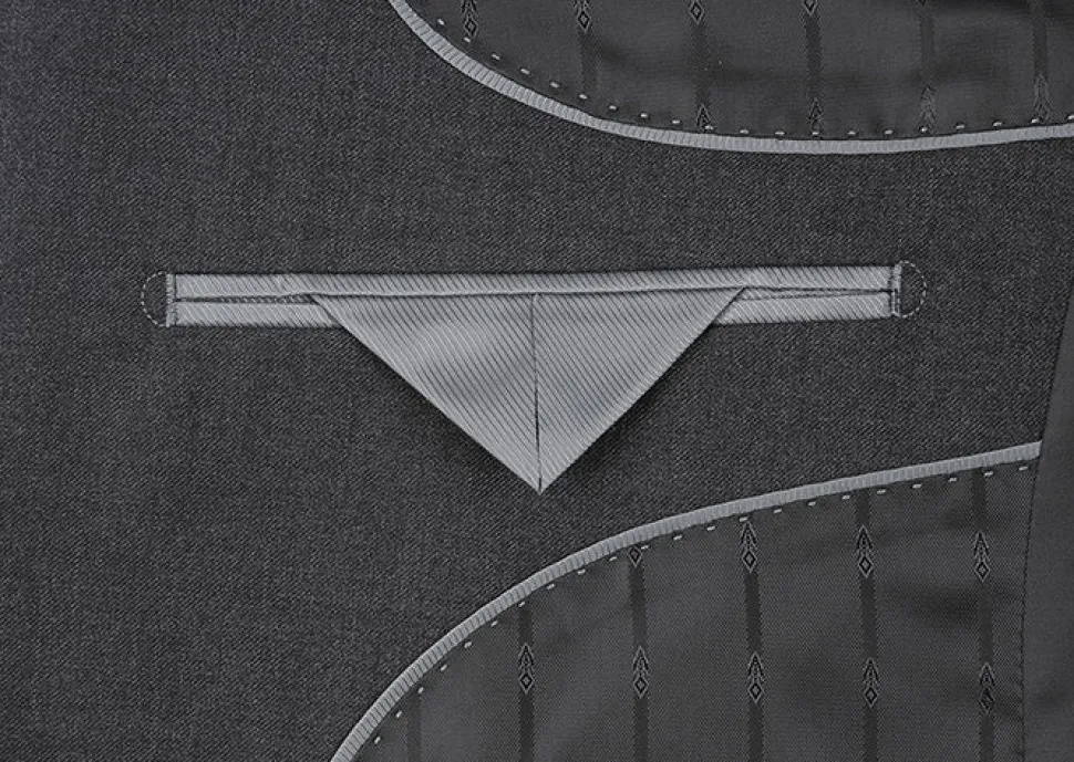 Vanderbilt Collection - Classic 2 Piece Suit 2 Buttons Regular Fit In Charcoal Gray