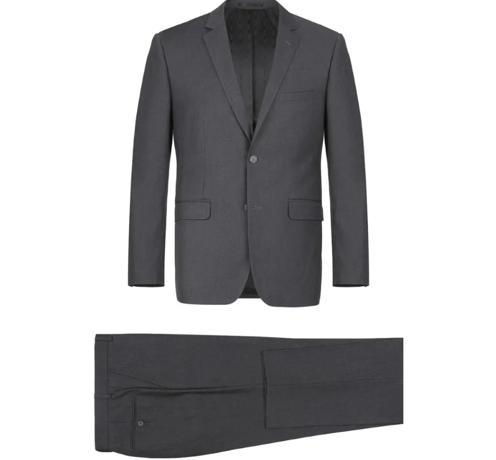 Vanderbilt Collection - Classic 2 Piece Suit 2 Buttons Regular Fit In Charcoal Gray