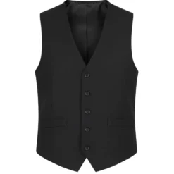 Vanderbilt Collection - Classic Dress Vest 5 Buttons Regular Fit In Black
