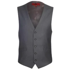 Vanderbilt Collection - Classic Dress Vest 5 Buttons Regular Fit In Medium Gray