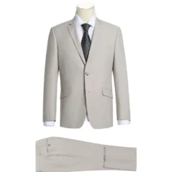 Vanderbilt Collection - Classic 2 Piece Suit 2 Buttons Regular Fit In Light Beige