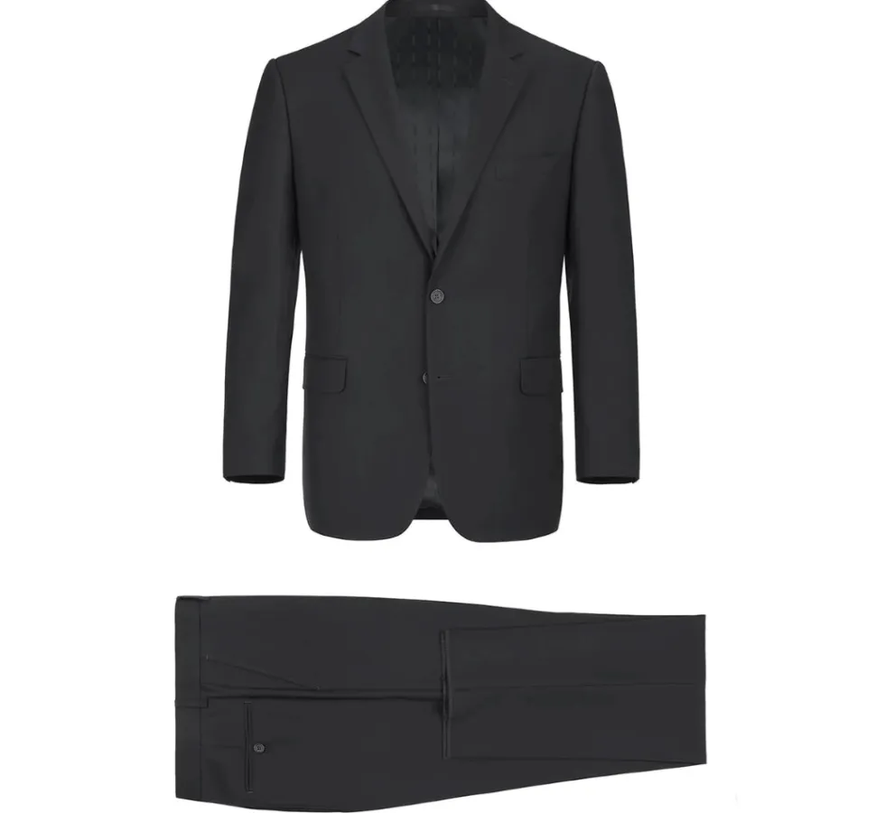 Vanderbilt Collection - Classic 2 Piece Suit 2 Buttons Regular Fit In Black