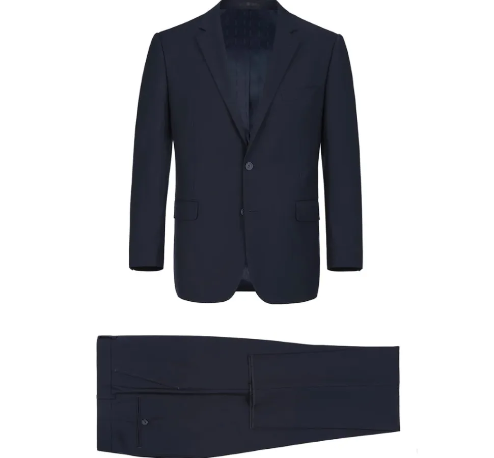 Vanderbilt Collection - Classic 2 Piece Suit 2 Buttons Regular Fit In Dark Navy