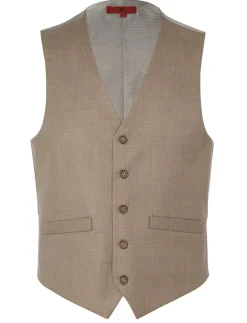Vanderbilt Collection - Classic Dress Vest 5 Buttons Regular Fit In Taupe