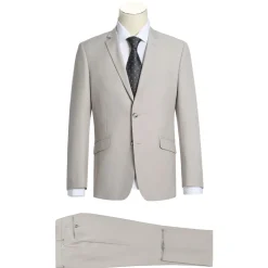 Vanderbilt Collection - Classic 2 Piece Suit 2 Buttons Regular Fit In Light Beige
