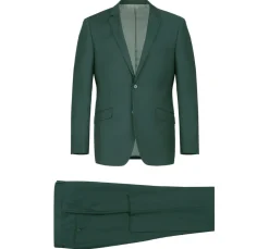 Vanderbilt Collection - Classic 2 Piece Suit 2 Buttons Regular Fit In Green