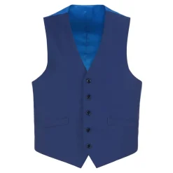 Vanderbilt Collection - Classic Dress Vest 5 Buttons Regular Fit In Blue