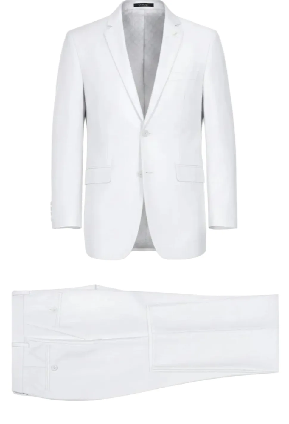 Vanderbilt Collection - Classic 2 Piece Suit 2 Buttons Regular Fit In White