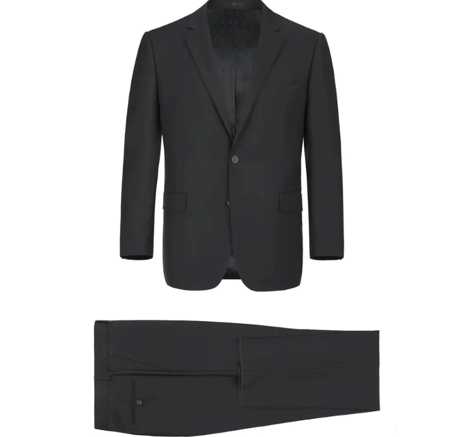 Vanderbilt Collection - Classic 2 Piece Suit 2 Buttons Regular Fit In Black
