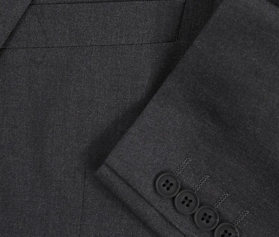 Vanderbilt Collection - Classic 2 Piece Suit 2 Buttons Regular Fit In Charcoal Gray