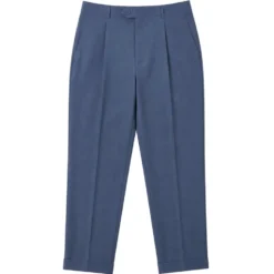 (32W) Regular Fit Pleated Pre-hemmed With Cuffs - Blue