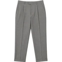(32W, 36W, 40W) Regular Fit Pleated Pre-hemmed With Cuffs - Gray