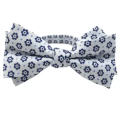 White Floral Medallion Pattern Bow Tie