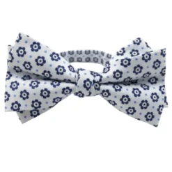 White Floral Medallion Pattern Bow Tie