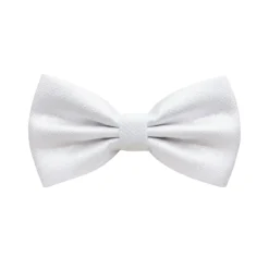 White Textured Bow Tie
