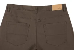 (42W) Modern Fit Stretch Cotton Flat Front Dress Pants - Brown