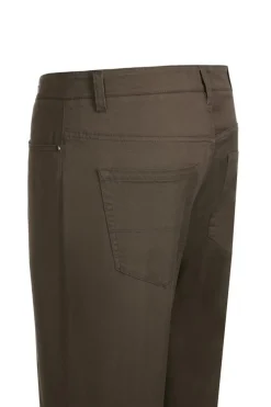 (42W) Modern Fit Stretch Cotton Flat Front Dress Pants - Brown