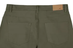 (42W) Modern Fit Stretch Cotton Flat Front Dress Pants - Olive