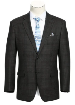 Wool Blend Regular Fit Checked Blazer in Brown
