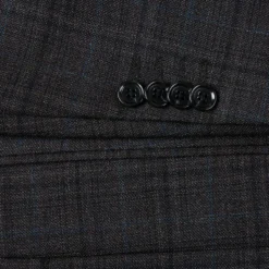 Wool Blend Regular Fit Checked Blazer in Brown