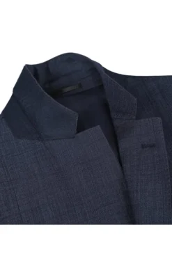 Wool Blend Regular Fit Suit 2 Piece Suit 2 Button in Navy