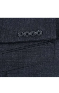 Wool Blend Slim Fit Suit 2 Piece Suit 2 Button in Charcoal