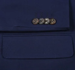 Wool Regular Fit Blazer Solid Color in Dark Navy