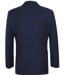 Wool Regular Fit Blazer Solid Color in Dark Navy