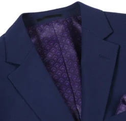 Wool Regular Fit Blazer Solid Color in Dark Navy