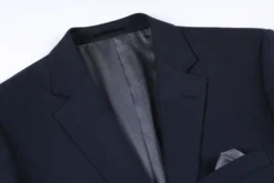 Wool Regular Fit Blazer Solid Color in Midnight Navy