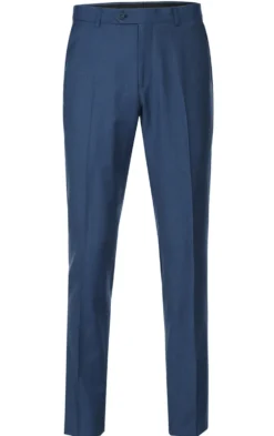 Wool Single Breasted Dress Suit Slim Fit 2 Piece 2 Button in Blue